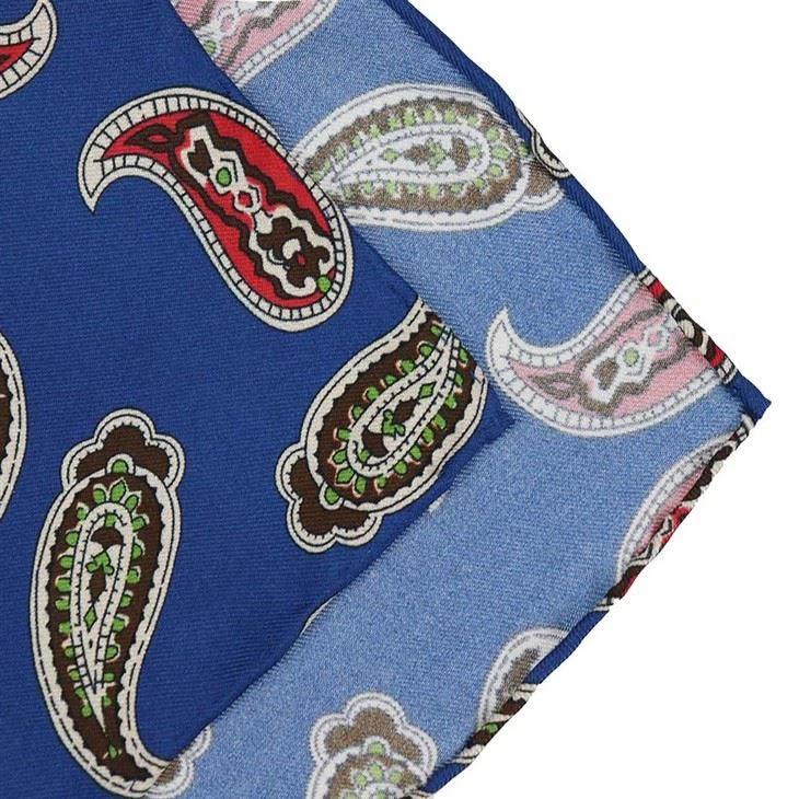 Blue Paisley Pocket Square