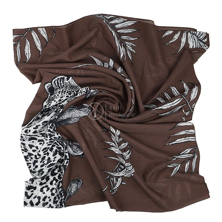 Animal Print Scarf Silk